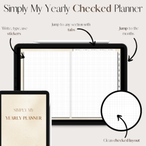 Simply My Yearly Planner | Checked pages | Golden white