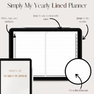 Simply My Yearly Planner | Lined pages | White leather | Small grain