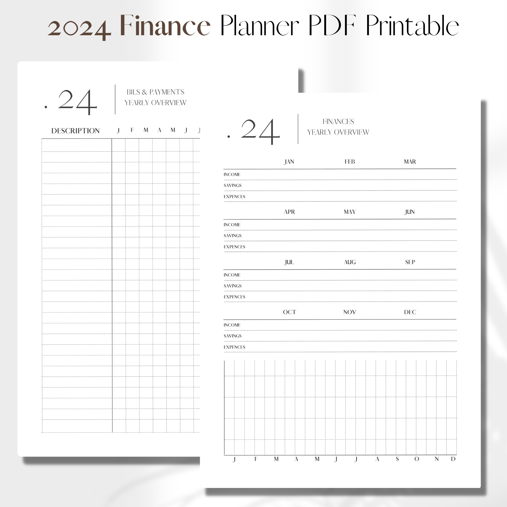 2024 Finance Planner Tracker PDF Printable Planner Insert A5   2024 Finance Planner PDF Printable P1 