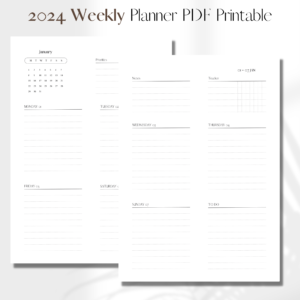 2024 Vertical Weekly Agenda DATED | PDF Printable Planner Insert | A5 1