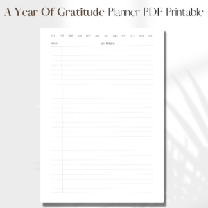 A Year Of Gratitude | PDF Printable Planner Insert | A5 1