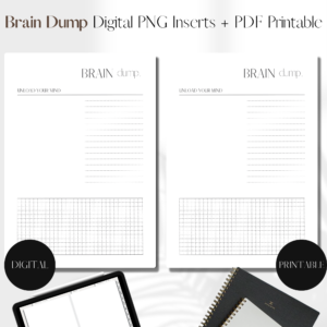 Brain Dump | PNG Digital + PDF Printable Planner Insert | Set 1