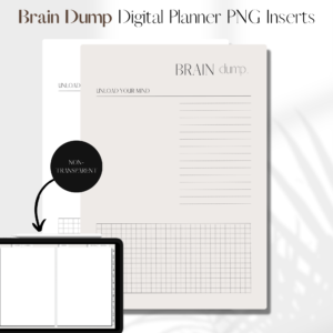Brain Dump | Digital Planner PNG Inserts | Beige Non-Transparent 1