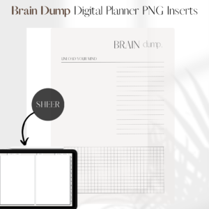Brain Dump | Digital Planner PNG Inserts | Beige Sheer 1