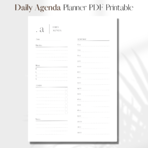 Daily Agenda Scheduled UNDATED| PDF Printable Planner Insert | A5 1