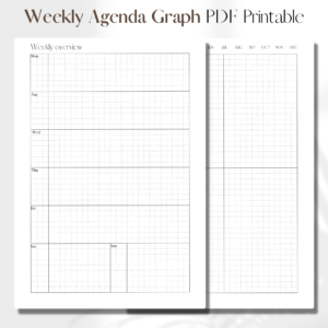 Horizontal Weekly Graph UNDATED | PDF Printable Planner Insert | A5 1