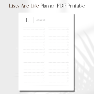 List UNDATED | PDF Printable Planner Insert | A5 1
