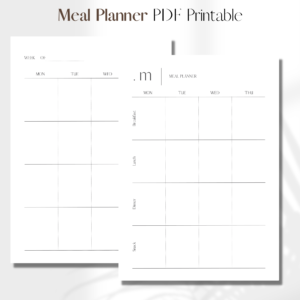 Meal Planner | PDF Printable Planner Insert | A5 1