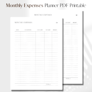 Monthly Expenses Tracker UNDATED | PDF Printable Planner Insert | A5 1