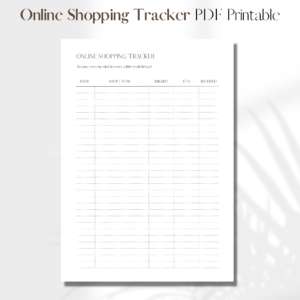 Online Shopping Tracker | PDF Printable Planner Insert | A5 1