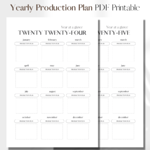 2024-2025 Year At A Glance Production Planner | PDF Printable Planner Insert | A5 1