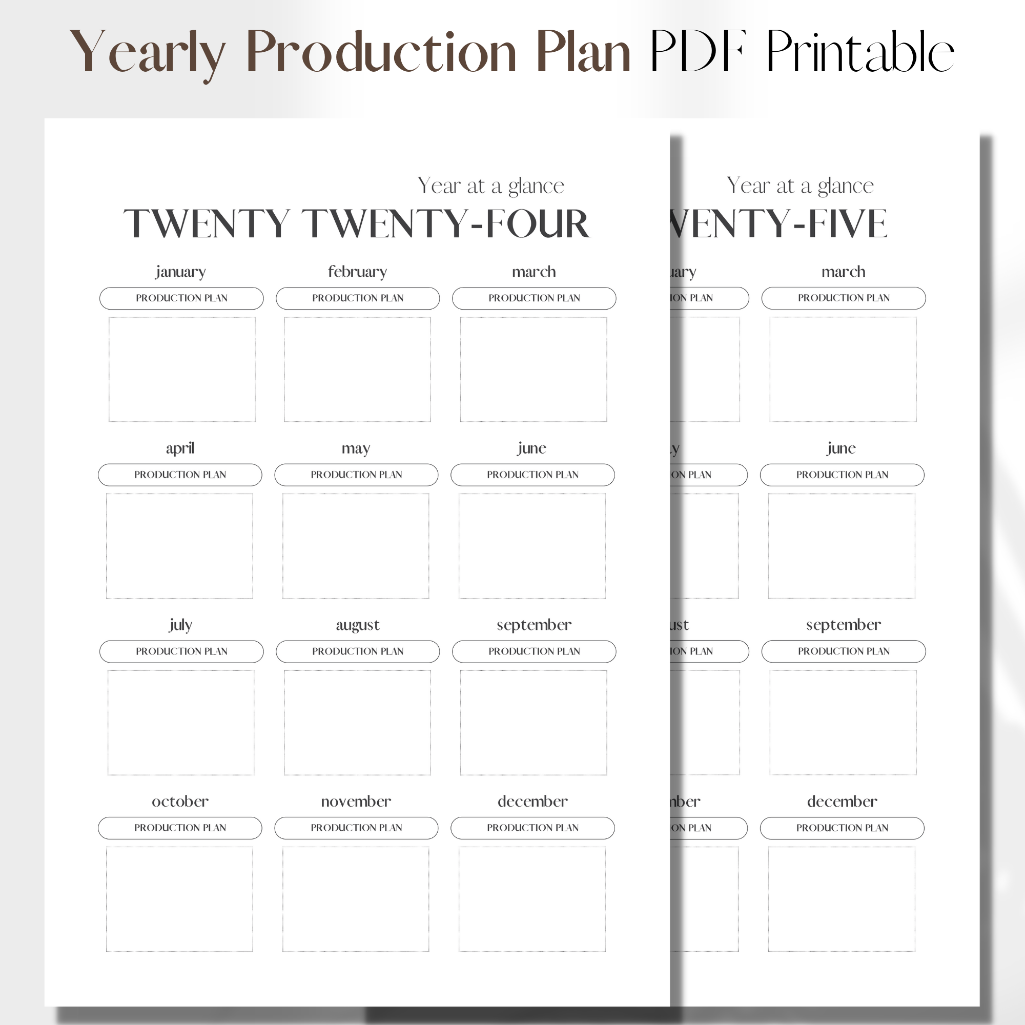 2024-2025 Year At A Glance Production Planner | PDF Printable Planner ...