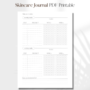 Skincare Journal UNDATED | PDF Printable Planner Insert | A5 1