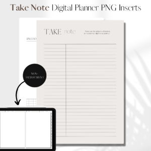 Take Note | Digital Planner PNG Inserts | Beige Non-Transparent 1