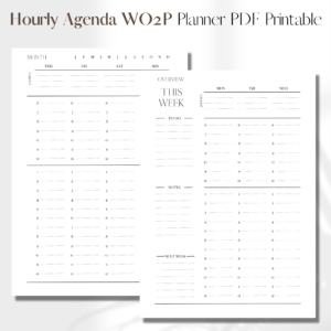 Weekly Agenda - Vertical Hourly UNDATED | PDF Printable Planner Insert | A5 1