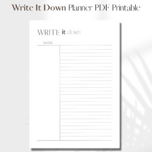 Write It Down | PDF Printable Planner Insert | A5 1
