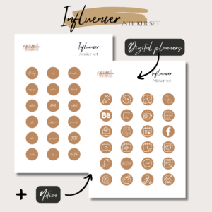 Influencer Pack | Digital Handdrawn Stickers Set Bundle | Digital Planning + Notion | Gold 1