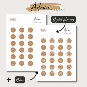 Admin | Digital Handdrawn Stickers Set | Digital Planning + Notion | Gold 1