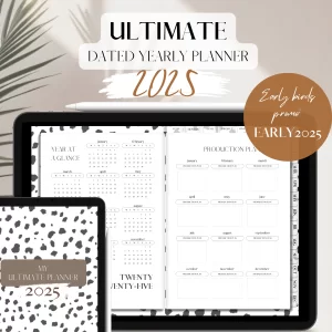 2025 DATED Ultimate Yearly Planner | Digital planning | 1000 pages | Dalmatian Dash_early2025_corr