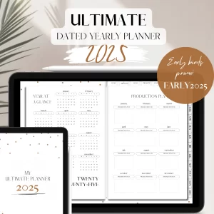 2025 DATED Ultimate Yearly Planner | Digital planning | 1000 pages | Gold Dust_early2025_corr