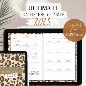 2025 DATED Ultimate Yearly Planner | Digital planning | 1000 pages | Leopard Luxe_early2025_corr