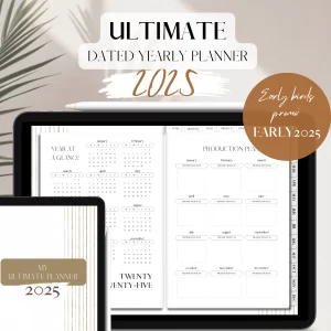 2025 DATED Ultimate Yearly Planner | Digital planning | 1000 pages | Linear Luxury_early2025_corr