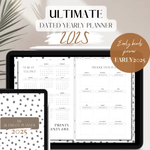2025 DATED Ultimate Yearly Planner | Digital planning | 1000 pages | Polka-licious_early2025_corr