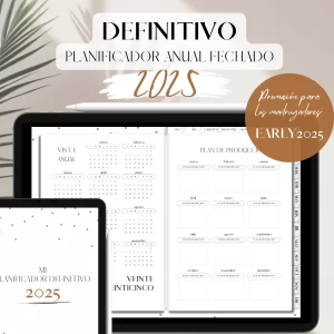 2025 Planificador Anual Fechado Definitivo | Planificación digital | 1000 páginas | Gold Dust_1