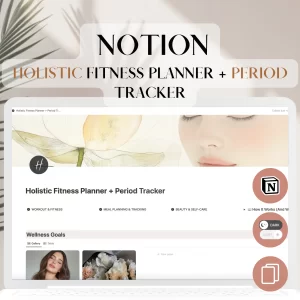 Notion Holistic Fitness Planner + Period Tracker | Notion Template | Meal Planner & Meal Prep | Women Health Tracker | Daily Journal | That Girl Planner_1